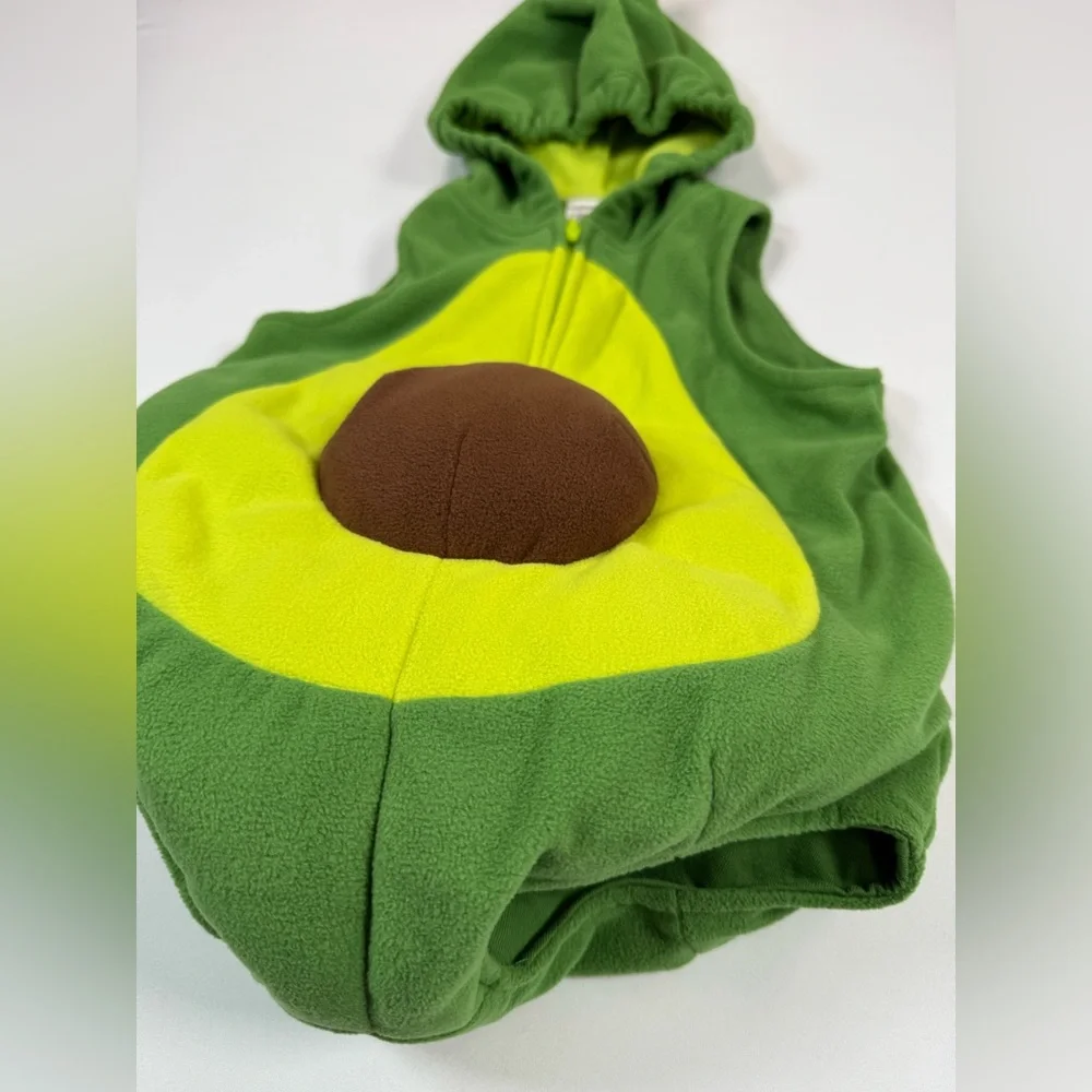 CARTER'S Unisex Baby Avocado Fleece‎ Zip Up Halloween Costume Outfit Size 12M - Picture 4 of 8